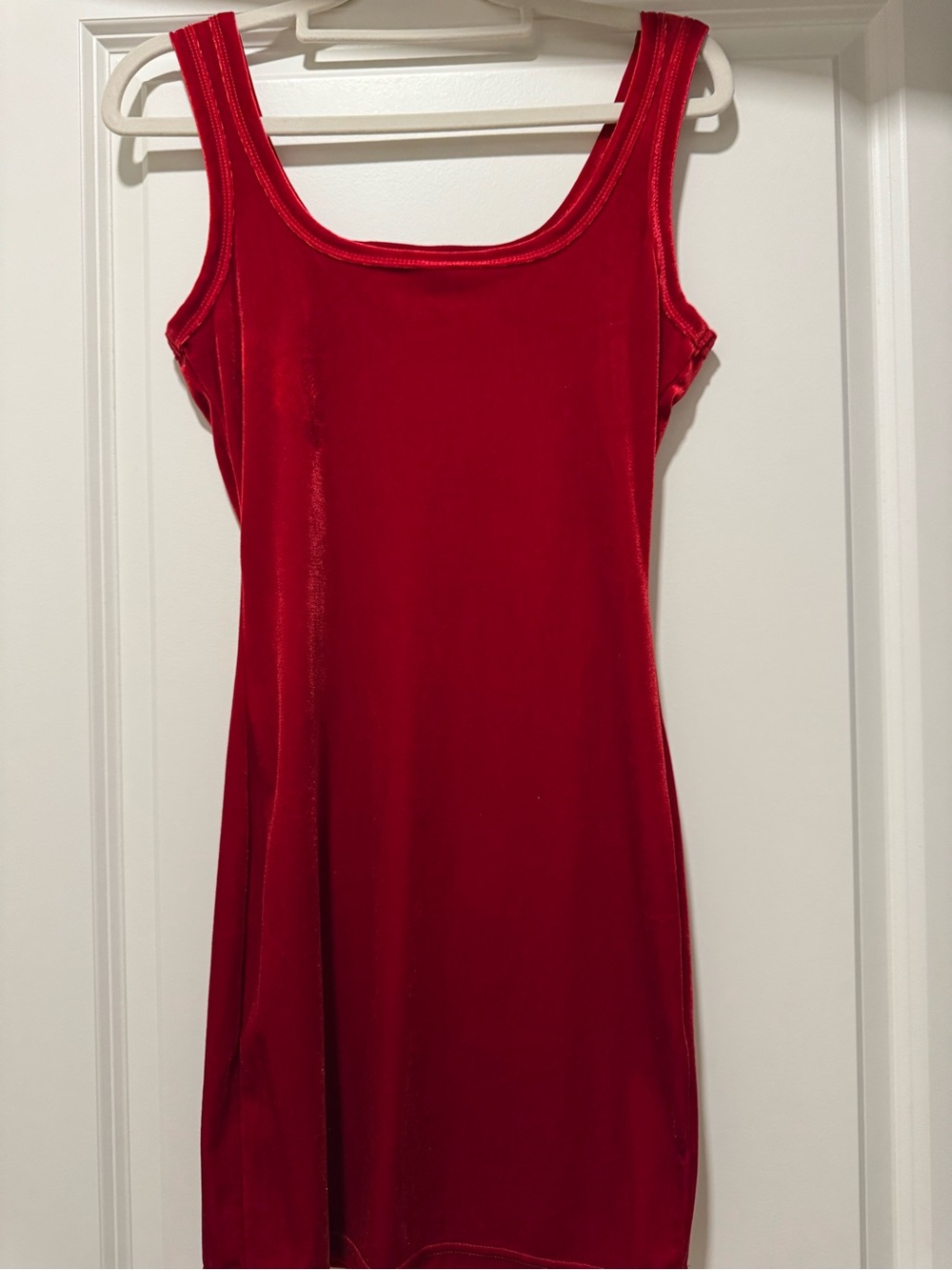 Red Velvet Tank Dress - Women